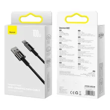 Кабель Baseus Tungsten Gold Fast Charging Data Cable USB to Type-C 100W 20V 5A 1m Черный