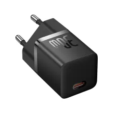 Сетевое зарядное устройство Baseus GaN5 Mini Fast Charger 1C PD3.0 30W Type-C 3A + кабель Baseus Type-C to Type-C 100W 20V/5A 1м Черный