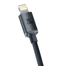 Кабель Baseus Crystal Shine Series Fast Charging Data Cable Type-C to Lightning PD 20W 2m Чорний