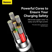 Кабель Baseus Glimmer Series Fast Charging Data Cable USB to Type-C 100W 20V 5A 2m Чорний