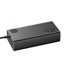 УМБ Baseus Adaman 40000mAh 22.5W з технологією QC3.0 + PD3.0 3USB+Type-C + Кабель USB to Micro Чорний