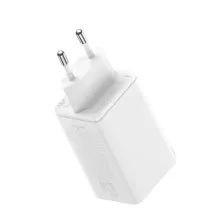 Мережевий зарядний пристрій Baseus GaN6 Pro 65W 2USB+2Type-C + кабель Baseus Type-C to Type-C 100W 20V/5A 1м Білий