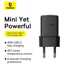 Мережевий зарядний пристрій Baseus Palm Fast Charger 1C PD3.0 30W Type-C 3A  + Кабель Type-C to Type-C 60W 20V/3A 1м Чорний