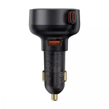 Автомобильное зарядное устройство Baseus Enjoyment Pro Retractable 60W USB и c встроенным кабелем Type-C 0.70м Черный