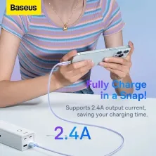 Кабель Baseus Explorer Series with Smart Temperature Control Fast Charging Data Cable USB to Lightning 2.4A 1m Фиолетовый
