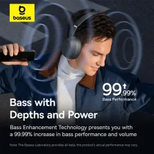 Бездротові навушники Bluetooth Baseus Bass 35 Max Wireless Headphone Сірий
