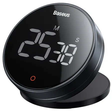 Кухонный цифровой таймер Baseus с магнитным креплением Heyo Rotation Countdown Timer Pro Черный