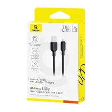 Кабель Baseus Silky Series Fast Charging Data Cable USB to Lightning 2.4A 1m Черный
