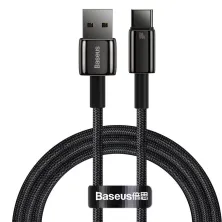 Кабель Baseus Tungsten Gold Fast Charging Data Cable USB to Type-C 100W 20V 5A 1m Чорний