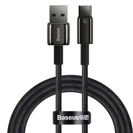 Кабель Baseus Tungsten Gold Fast Charging Data Cable USB to Type-C 100W 20V 5A 1m Черный