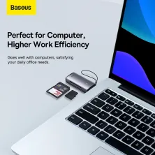 Кардридер Baseus Lite Card Card Reader USB, SD/TF Cards Серый