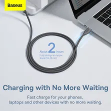 Кабель Baseus Jelly Liquid Silica Gel Fast Charging Data Cable Type-C to Type-C 100W 20V 5A 1.2m Чорний