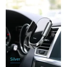 Автодержатель для телефона Baseus Smart Car Mount Cell Phone в воздуховод автоматический Серебристый