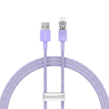Кабель Baseus Explorer Series with Smart Temperature Control Fast Charging Data Cable USB to Lightning 2.4A 1m Фиолетовый