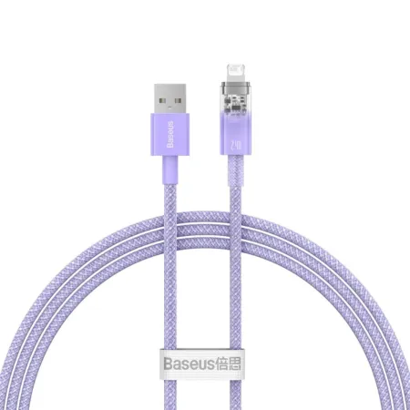 Кабель Baseus Explorer Series with Smart Temperature Control Fast Charging Data Cable USB to Lightning 2.4A 1m Фиолетовый