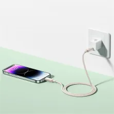 Кабель Baseus Habitat Series Fast Charging Data Cable USB to Lightning 2.4A 2m Рожевий