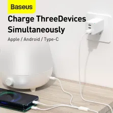 Кабель Baseus Superior Series 3-in-1 Fast Charging Data Cable USB to Lightning+Type-C+MicroUSB 3.5А 0.5m Білий