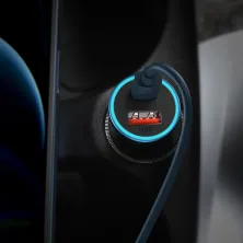 Автомобильное зарядное устройство Baseus Golden Contactor Max Dual Fast Charger Car Charger 60W USB+Type-C Голубой