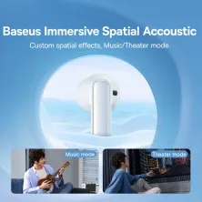 Бездротові Bluetooth навушники Baseus Bowie M3 з функцією шумозаглушення ANC Білий