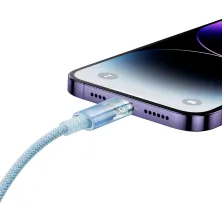 Кабель Baseus Explorer Series with Smart Temperature Control Fast Charging Data Cable Type-C to Lightning PD 20W 1m Блакитний