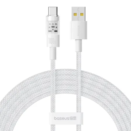 Кабель Baseus Gem Series Fast Charging Data Cable USB to Type-C 100W 20V 5A 2m Білий