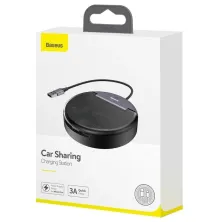 Кабель станція для зарядки Baseus Car Sharing Charging Station 6-in-1 USB to Lightning+Type-C+MicroUSB 3А 1m Чорний