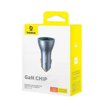 Автомобильное зарядное устройство Baseus Golden Contactor Pro GaN Fast Charging Car Charger 65W USB+2Type-C Серый