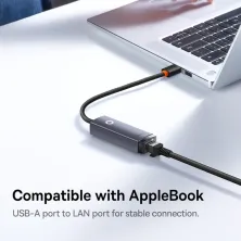 USB Переходник Baseus Lite Series Ethernet 1000 Mbps Type-A to RJ45 Серый