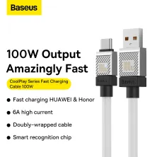 Кабель Baseus CoolPlay Series Fast Charging Data Cable USB to Type-C 100W 20V 5A 2m Білий