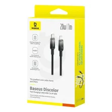 Кабель Baseus Discolor Series Fast Charging Data Cable Type-C to Lightning PD 20W 1m Чорний