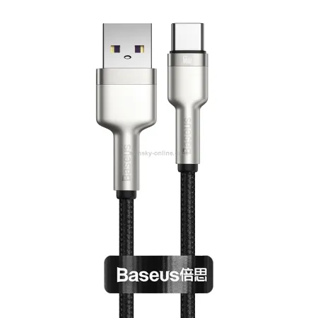 Кабель Baseus Cafule Metal Data Cable USB to Type-C 66W 11V 6A 0.25m Черный