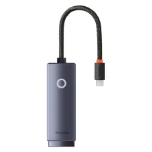USB Перехідник Baseus Lite Series Ethernet 1000 Mbps Type-C to RJ45 Сірий