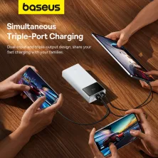 УМБ Baseus Star-Lord Digital Display 30000mAh 30W с технологией QC3.0+PD3.0 2USB+Type-C + Кабель USB to Type-C Белый