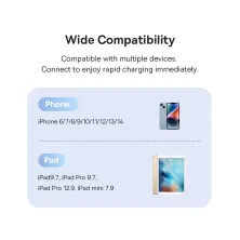 Кабель Baseus Silky Series Fast Charging Data Cable USB to Lightning 2.4A 1m Белый