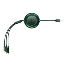 Кабель Baseus Bright Mirror 2 Series Retractable 3-in-1 Fast Charging Data Cable USB to Lightning+Type-C+MicroUSB 3.5А 1.1m Зеленый