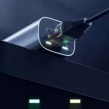 USB-хаб Baseus Steel Cannon Series USB A & Type-C Bidirectional Gigabit LAN Ethernet RJ45 Adapter Сірий