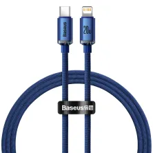 Кабель Baseus Crystal Shine Series Fast Charging Data Cable Type-C to Lightning PD 20W 1.2m Синій