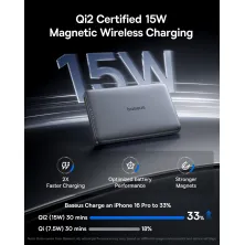 УМБ Baseus PicoGo AM41 Ultra-Slim Qi2 Magnetic 10000mAh 27W QC3.0+PD3.0 з функцією MagSafe и Qi2 15W Сірий