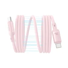 Кабель Baseus PicoGo Magnetic Liquid Silicone Series Fast Charging Data Cable Type-C to Type-C 240W 1m Рожевий
