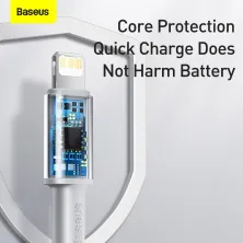 Кабель Baseus High Density Braided Fast Charging Data Cable Type-C to Lightning PD 20W 2m Белый