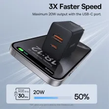 Сетевое зарядное устройство Baseus Cube Fast Charger QC3.0+PD3.0 20W USB+Type-C 3A Черный