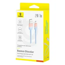Кабель Baseus Discolor Series Fast Charging Data Cable USB to Lightning 2.4A 1m Блакитний