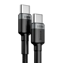 Кабель Baseus Cafule Flash Charging Data Line Cable Type-C to Type-C PD 2.0 QC 3.0 100W 20V 5A 2m Черный
