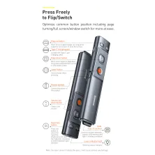 Презентер лазерна указка Baseus Orange Dot Wireless Presenter Red Laser Сірий