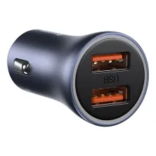 Автомобільний зарядний пристрій Baseus Golden Contactor Pro Dual Quick Charger Car Charger 40W 2USB + Кабель USB to Type-C 1м Сірий