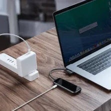 USB-хаб Baseus 5in1 Multi-functional 5-Port Type-C HUB Adapter Type-C to USB3.0*4, Type-C(PD)*1 Сірий