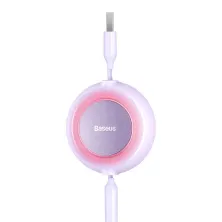 Кабель Baseus Bright Mirror 2 Series Retractable 3-in-1 Fast Charging Data Cable USB to Lightning+Type-C+MicroUSB 3.5А 1.1m Фиолетовый