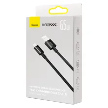 Кабель Baseus Superior Series Fast Charging Data Cable USB to Type-C 65W SUPERVOOC 1m Чорний