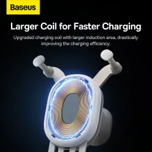Бездротовий автомобільний зарядний пристрій Baseus Stable Gravitational Wireless Charging Car Mount Pro з технологією Qi 15W Білий