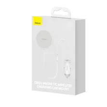 Беспроводное автомобильное зарядное устройство Baseus CW01 Magnetic Wireless Charging Car Mount 40W с функцией MagSafe и Qi 15W+Type-C 25W Белый